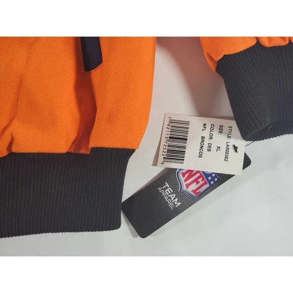 New! NFL Denver Broncos Embroidered Cotton Canvas Varsity Jacket Coat Men Sz XL - Picture 4 of 12